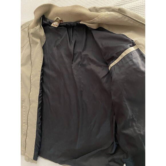Y2K Bomber Jacket O’Neill Men’s Large Full Zip Tan Chore Outdoor Work Lined - Picture 7 of 12